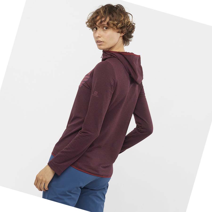 Sudadera Con Capucha Salomon ESSENTIAL LIGHTWARM HOODED Mujer Rojos | MX 2505ILH